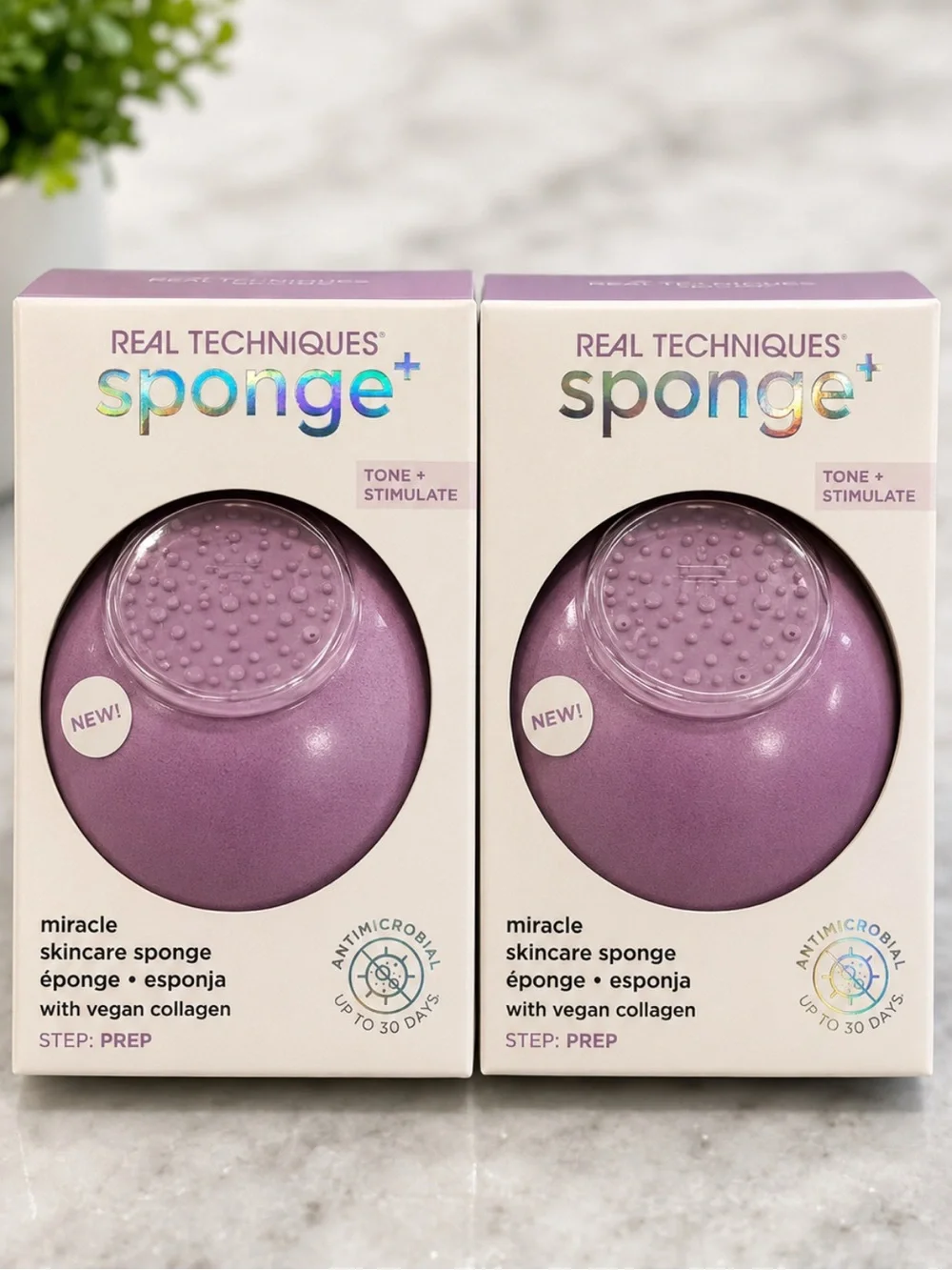 Real Techniques Sponge+ Miracle Skincare Sponge - Purple Duo